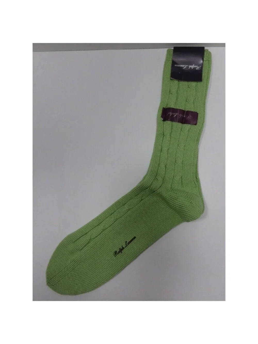 Ralph Lauren Purple Label Socks 10 13 Cotton Cable Knit Made in Japan